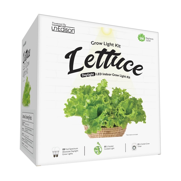 Miracle Led Unedison 2-Socket Lettuce Indoor Grow Light Kit Full Spectrum 9W Replaces 100W, Timer 802026 - main